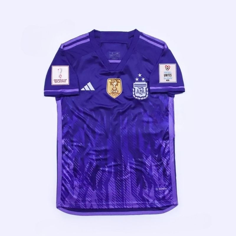 [SPECIAL EDITION] JERSEY BOLA ARGENTINA AWAY BINTANG 3 FULL PATCH 2022 2023 GRADE ORI TOP QUALITY