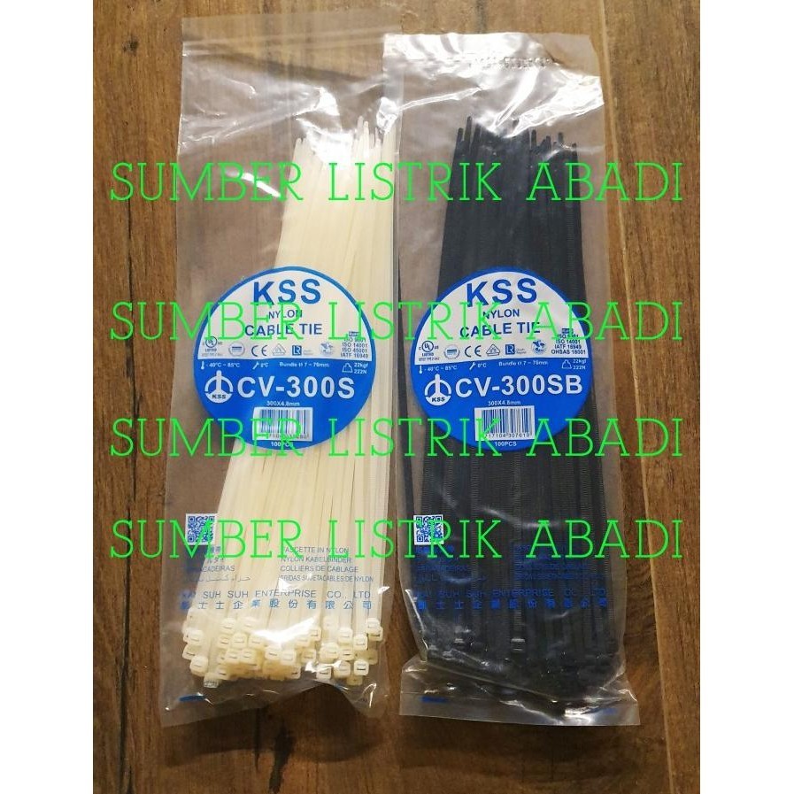 

New Produk Promo Kabel Ties Kss Cv 300 S Isi 100Pcs (Hitam/ Putih) Terlaris