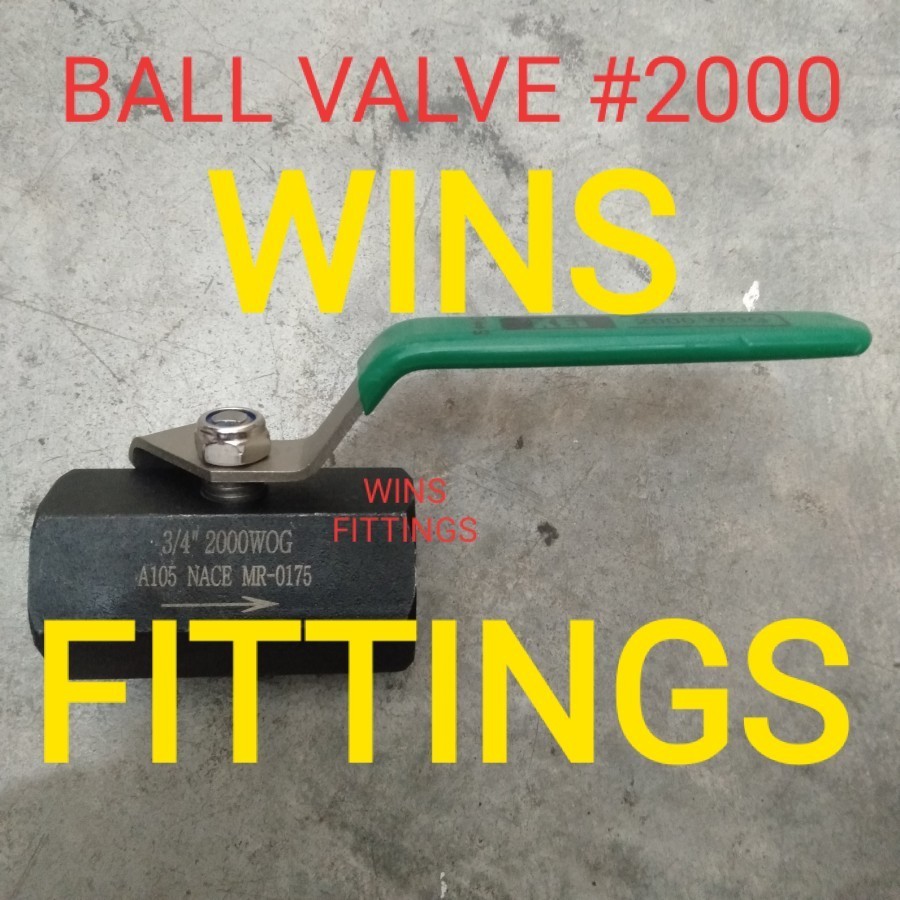 Ball Valve 2000 A105 2" Carbon Steel Stop keran drat CS #2000 BV DRAT besi