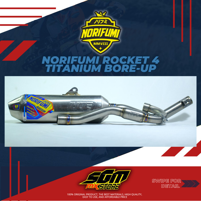 PROMO KNALPOT NORIFUMI ROCKET 4 TITANIUM BORE-UP KLX/CRF ORIGINAL PRODUCT #ORIGINAL