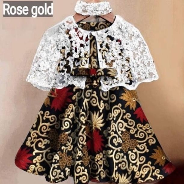 Trend Dress Batik Anak Perempuan / Dress Cape Anak / Dress Anak 3-5 Tahun Terbaik