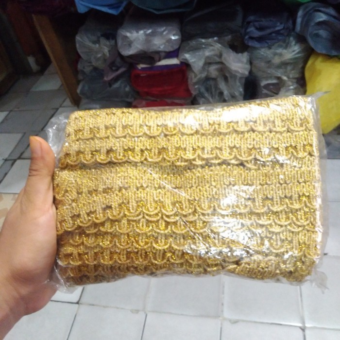 

renda emas lebar 2cm harga perbungkus