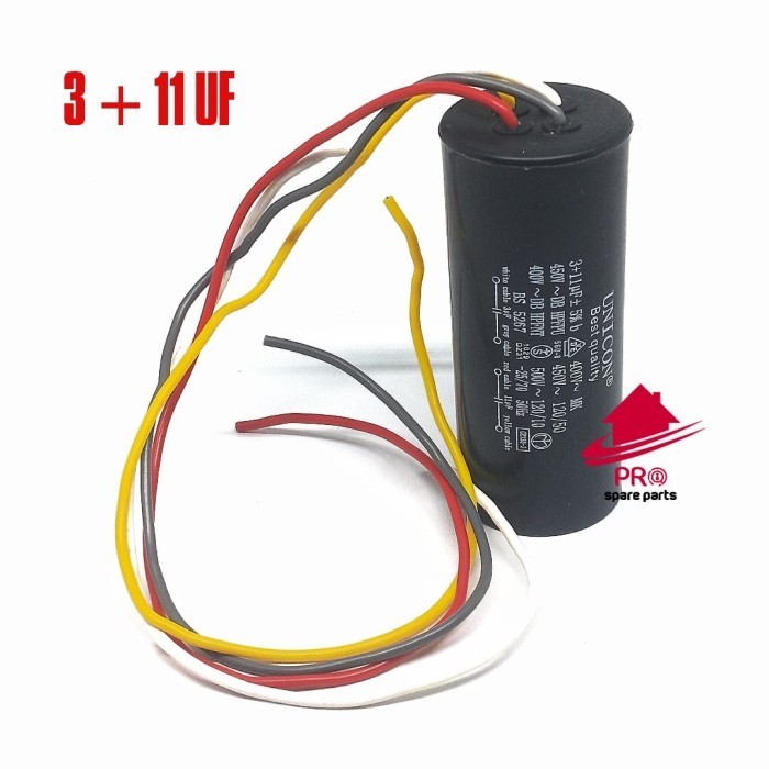 best produk] Kapasitor Double 3+11 Mikro - Kapasitor Mesin Cuci 3+11 uf