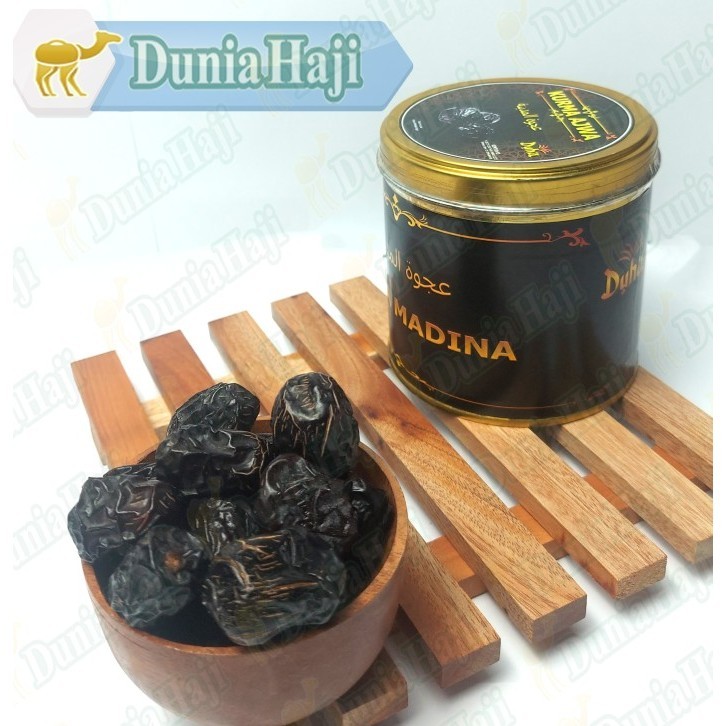 

Buruan beli] Kurma Ajwa Aliyah Al Fatih 500 GR Gram Kurma Nabi Asli Kemasan KALENG