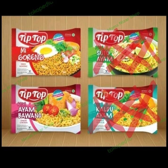 

TERMURAH MIE INSTAN TIP TOP 1 DUS ISI 40 RASA AYAM BAWANG DAN MIE GORENG ENAK !!!!!!