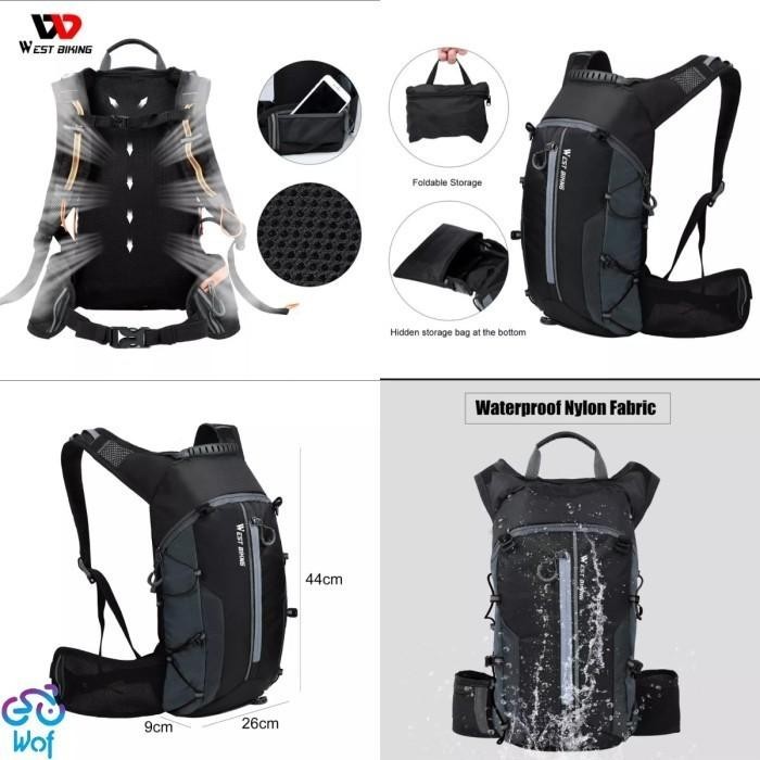West Biking Bicycle Backpack Waterproof Bag Tas Punggung Ransel Sepeda