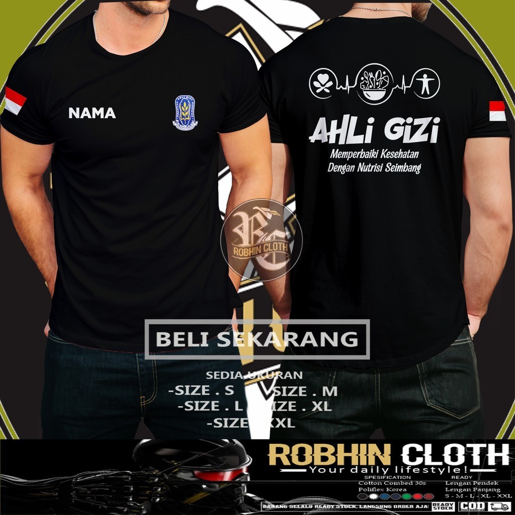Kaos Baju Ahli Gizi Memperbaiki Kesehatan Dengan Gizi Seimbang Gratis Nama Kamu DB Kaos Distro