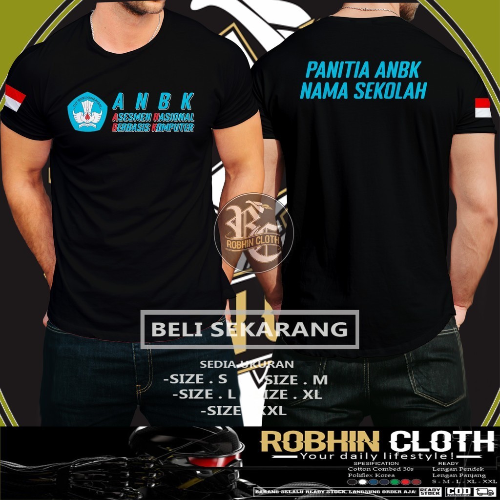 Kaos Baju Panitia ANBK Asesmen Nasional Gratis Nama Sekolah DB Kaos Distro