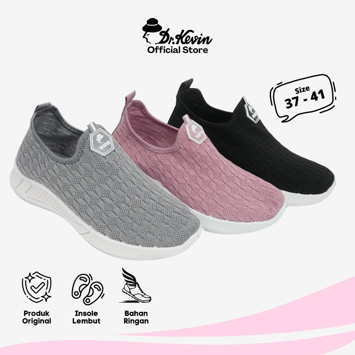Dr. Kevin Sepatu Olahraga Wanita Sneakers Flyknit Slip On 589-062