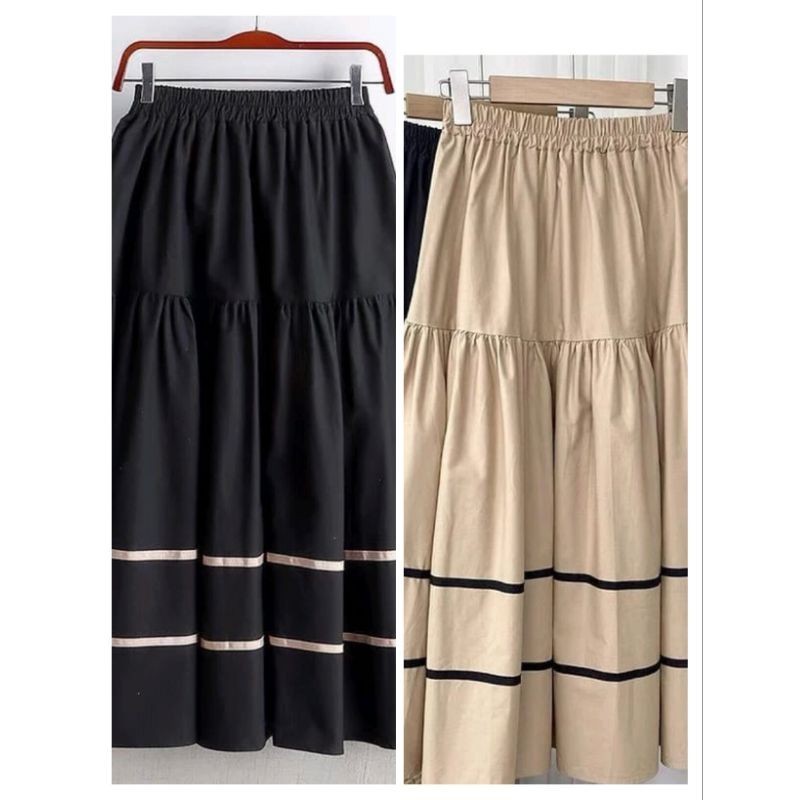 Wita Rok Panjang Wanita Kekinian Korean Style Ootd Hijab Terbaru Oufit Remaja Casual Rok Coklat Duyu