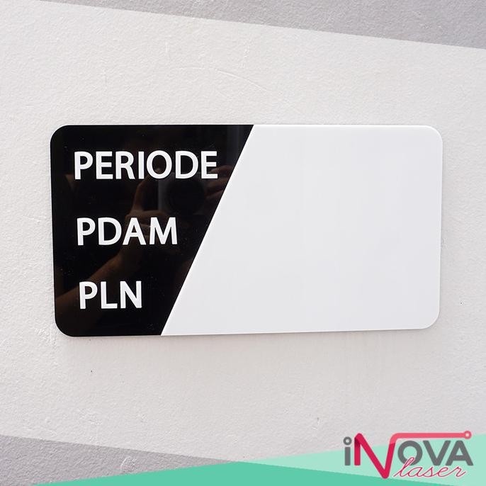 

Miliki - Papan Stand Meter PDAM PLN Akrilik Acrylic Minimalis Modern - 2 lubang, Tanpa Spidol