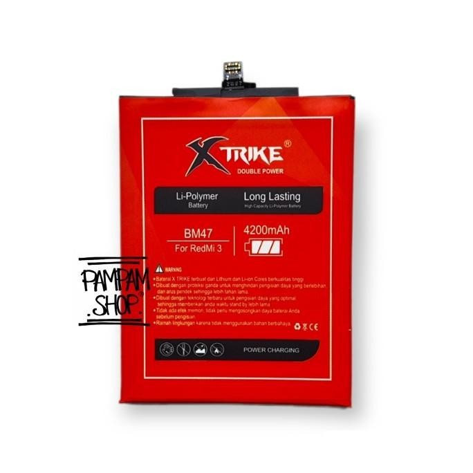Update Baterai Xtrike Double Power XiaoMi BM47 Redmi 3 3S Pro 3X 4X Batre Ori ~