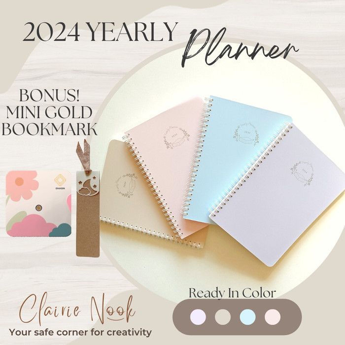 

Wow Clairie Nook Yearly Planner 2024 / Jurnal / Journal / Diary Planner Murah
