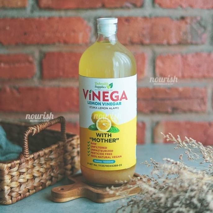 

Vinega, Lemon Vinegar with Mother / Cuka Lemon alami 1 L
