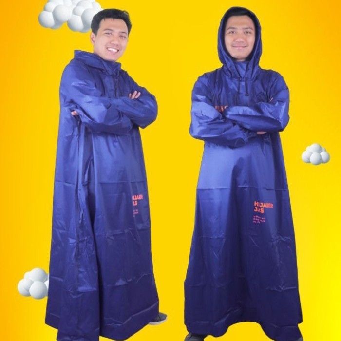 CODJas Hujan Pria Syar'i Gamis Laki-Laki Jas Hujan Hijas Jas Jubah Cowok - Navypremium al haramain h