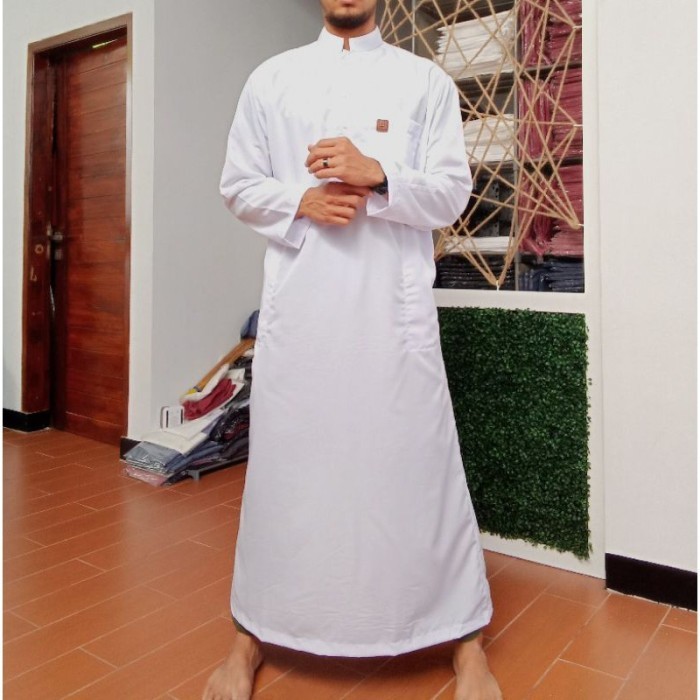 VIRALBaju Gamis Pria Gamis Jubah Arab - Putih, Mjubah pria dewasa al haramain hitam premium lengan p