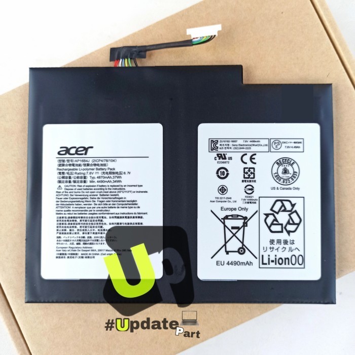 Baterai Acer Aspire Switch Alpha 12 Sa5-271 N16P3 N17P5 Ap16B4J Sw512