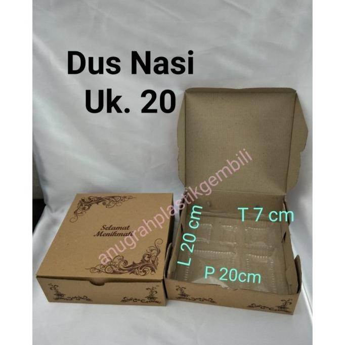 >>>>>] Dus Kraft Coklat Motif uk 20 Dus nasi PER 10 PCS
