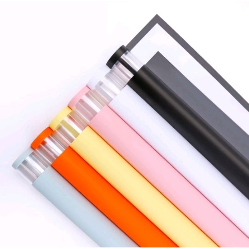 

( 20 lembar ) Cellophane Polos List Transparan ColorKorean Wrapping glossy