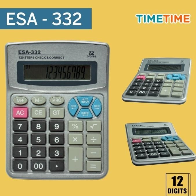 

New Kalkulator Check Correct Baterai AAA A3 12 Digits Kalkulator Dagang