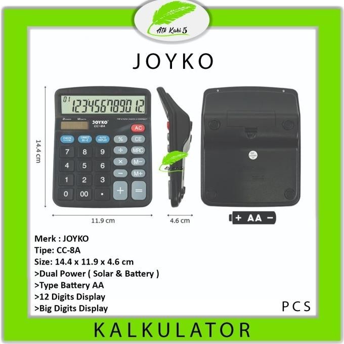 

Miliki - Calculator / Kalkulator Joyko CC-8A / 12 Digits - Check Correct !