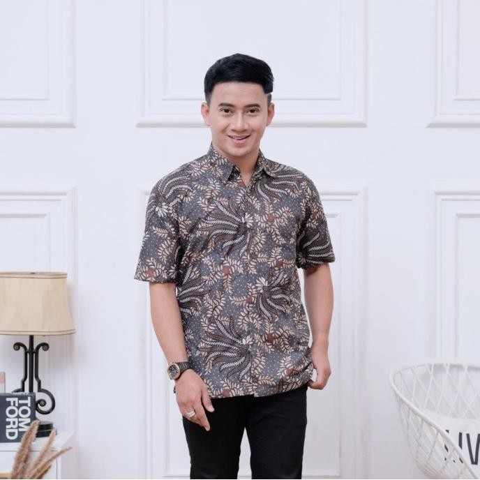 Flash Sale Baju batik pria lengan pendek buat seragam kantor/hajatan - G Abu'', XL 