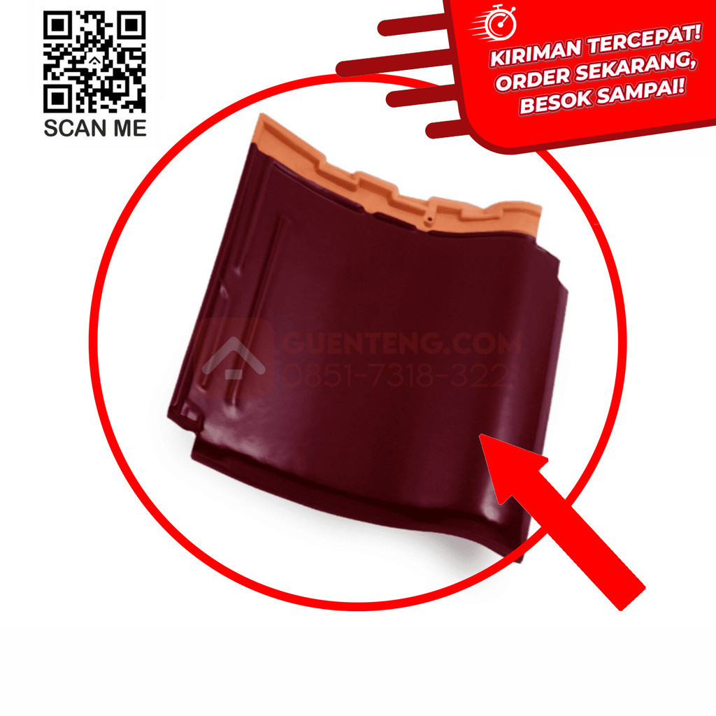 Genteng Keramik Kanmuri Milenio Warna Maroon - Merah Marun Terlaris