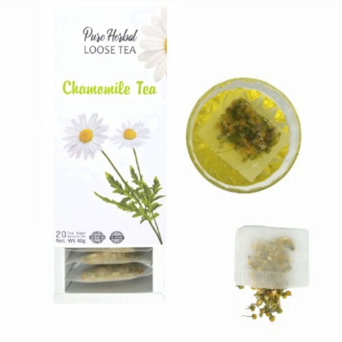 

Premium Chamomile Loose Tea 2G X 20 Tea Bag Corn Fiber