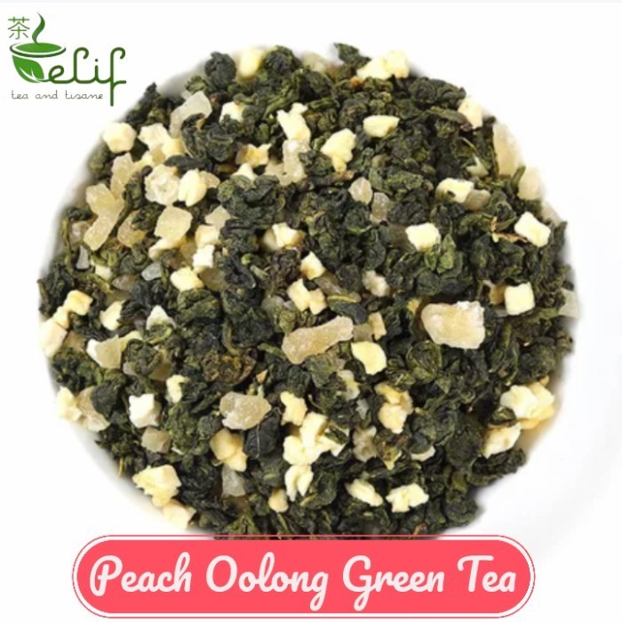 

Peach Oolong Green Tea : Chinese Oolong Green Tea, Dried Peach & Apple