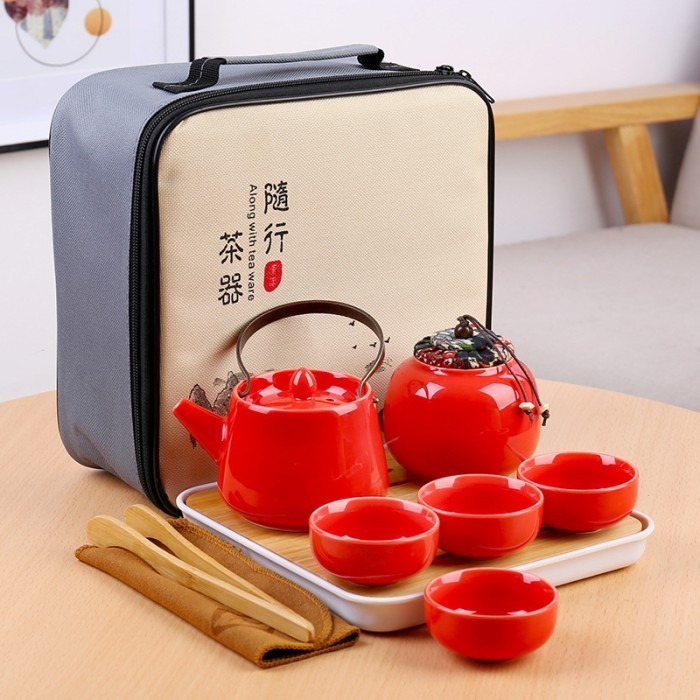 

Chinese Tea Pot Set Travel Kung Fu Tea Pot Set Ceramic Gift Box Type-E