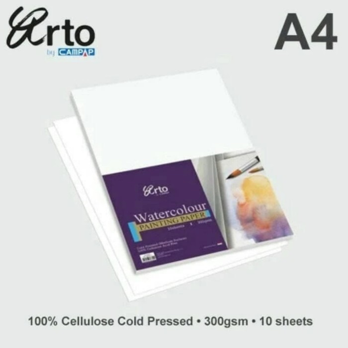 

Hari Ini Arto A4 Watercolour Paper 10 Sheets 300 Gsm Cellulose Cold Pressed Promo