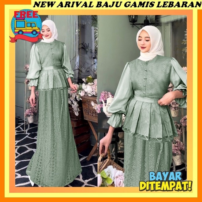 Ritz Syari - Set Dress Carpa Black "Trend Hijab Fashion 2023" Terbaru Jenni Dress Stelan Atasan Rok 