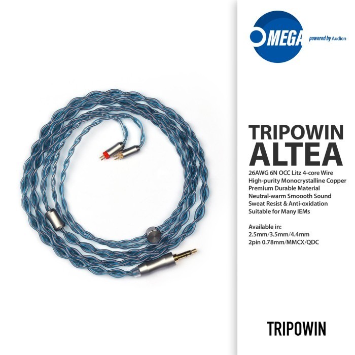 TRIPOWIN ALTEA 6N OCC Litz High-Purity Mono Copper Upgrade Cable IEM
