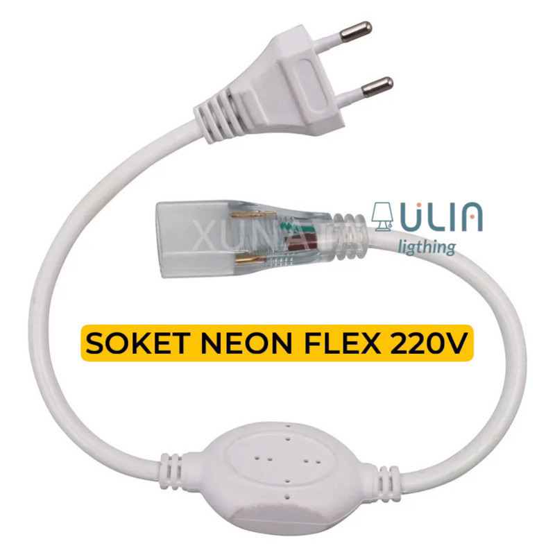 SOKET LAMPU LED NEON FLEX 220V MODEL JEPIT ADAPTOR 220V COLOKAN UNTUK LAMPU LED NEON FLEX AC OUTDOOR