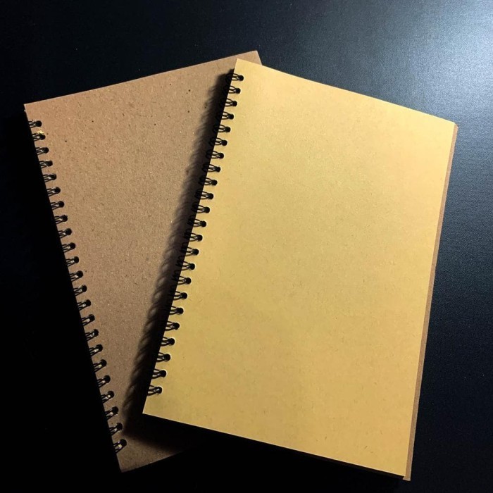 

Hemat Tulis.Id Simple Basic Brown Spiral Notebook Grid Dotted Blank Murah
