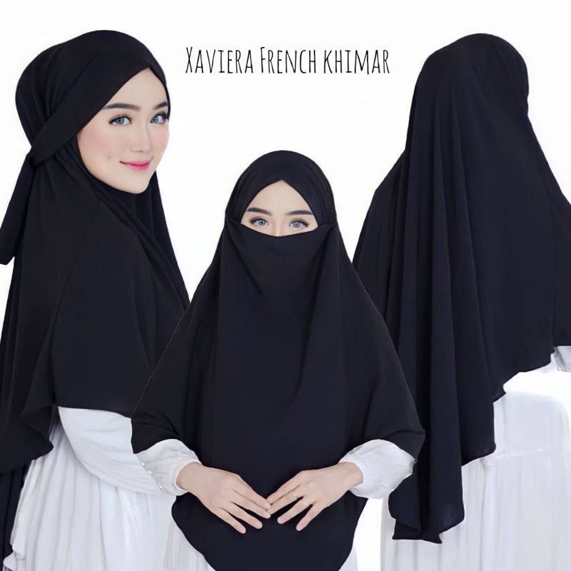 Promo Mega Sale 2.2 // Xaviera French khimar / Fk khimar / khimar / syari / crinkle airflow / jilbab