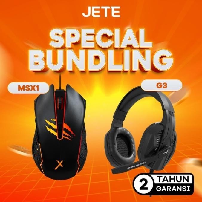 Spy Bundling Headphone Gaming Jete G3 + Mouse Gaming Jete Msx1 - Hyotarunara