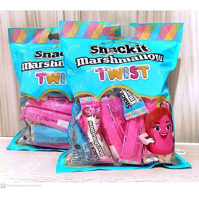 

Snackit Marshmallow Twist 1 Bungkus 120gr isi 24 pcs @5gr