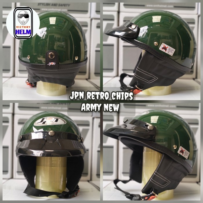 Helm Chip Merek Jpn Warna Army New