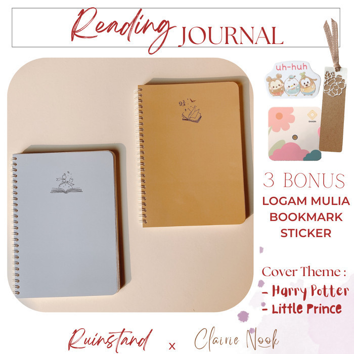 

Lucu Reading Journal - Journaling Diary Planner - Journal Clairie Nook Bergaransi