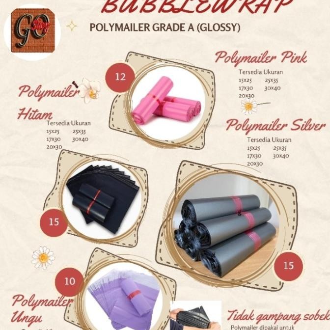 

Plastik Polymailer 30X40100Pcs Glosy Premium Lem Kuat Amplop Packing