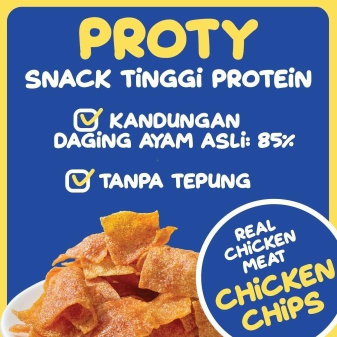 

PROTY Ori(3)+Pedas(3) Snack Cemilan Ayam Protein Diet Chicken Chips MS54