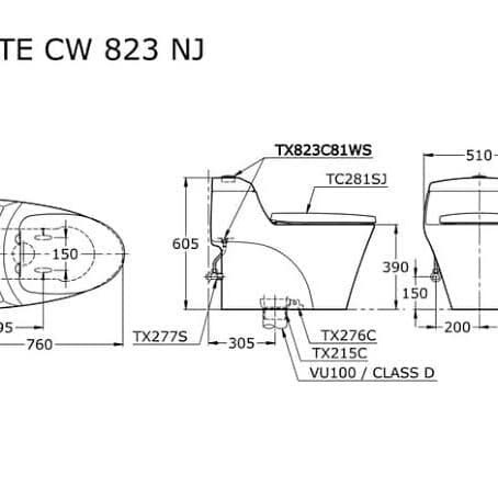 KLOSET TOTO CW 823 NJ WHITE (ONE PIECE) KLOSET DUDUK TOTO CW823NJ/W