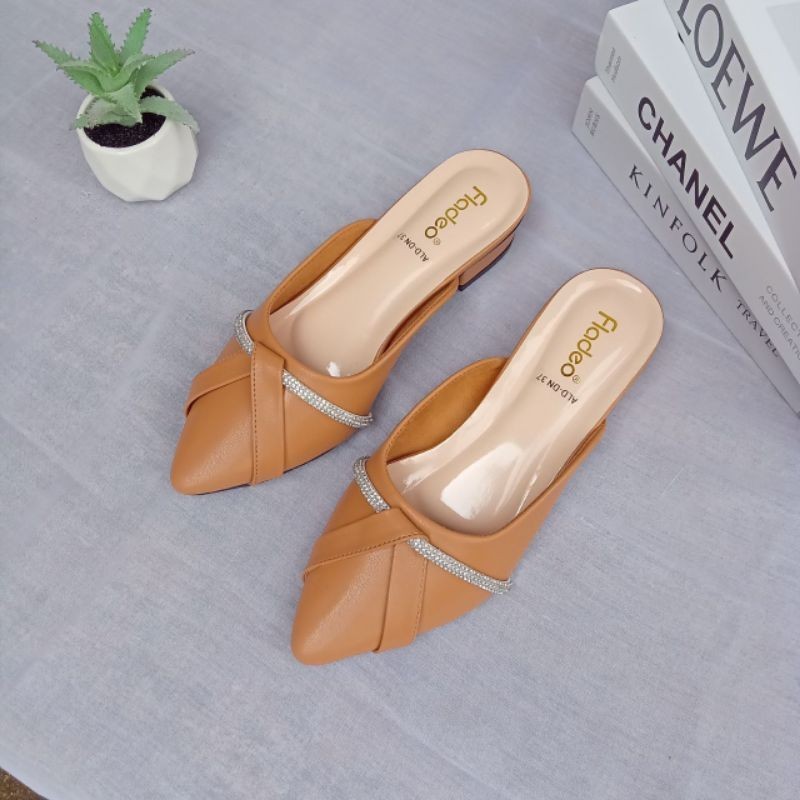 Bustong Sepatu Wanita Diamond - Fladeo - Hak 3 cm - Pantofel Harian Wanita