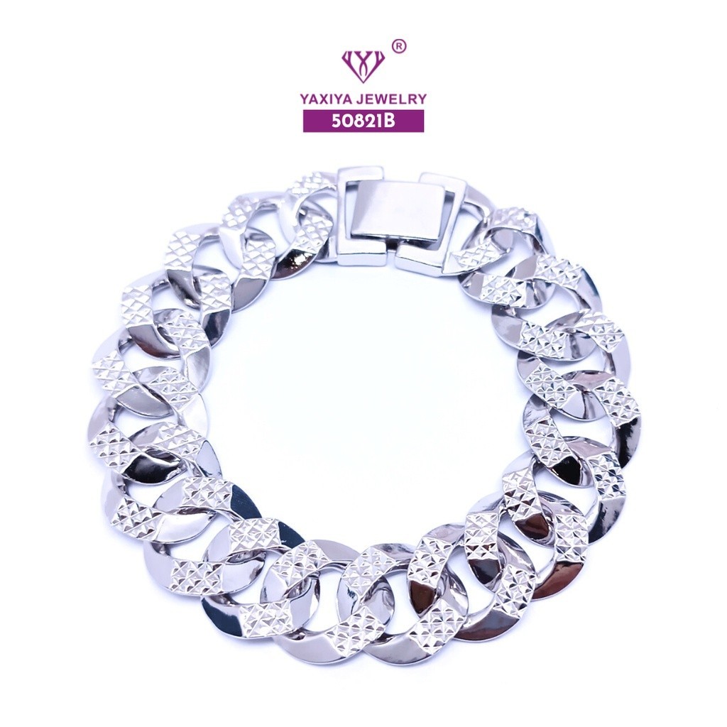 Yaxiya Gelang Rantai Sisik Naga Perhiasan Lapis Emas 425