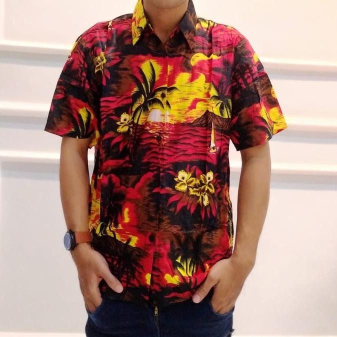 Terjangkau - KEMEJA PANTAI PRIA BAJU HAWAI COWOK REGGAE BALI VARIAN WARNA - Biru Muda, M ..