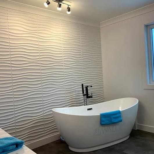 Kekinian - wall panel 3D pvc motif timbul waterproof dekorasi dinding kamar mandi ,.
