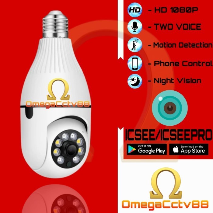 Best Seller cctv lampu bohlam icsee / xmeye kamera cctv lampu wifi 8MP