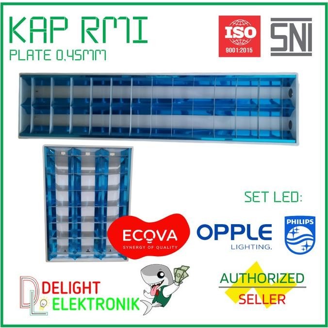 KAP LAMPU RM INBOW 1X18 2X18 3X18 4X18 1X36 2X36 0,45mm PLATE terlaris