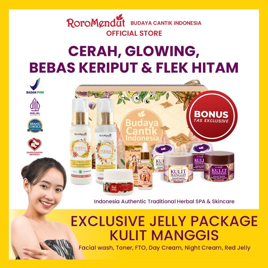 [FORMULA BARU] RORO MENDUT Paket Kulit Manggis White Exclusive Jelly Package Anti Aging Whitening | 